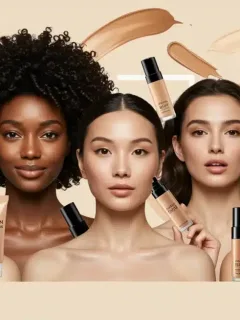 Diverse women confidently showcasing perfectly matched foundation shades after online selection.