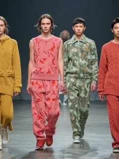 Models showcasing 2026 fashion color trends on a modern US runway