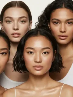 Diverse women with radiant 'no-makeup' makeup for US skin tones