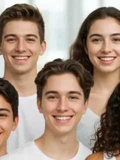 Diverse group of teens and adults with clear, healthy skin after effective acne treatment