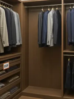 Flat lay of essential professional wardrobe pieces including shirt, pants, skirt, tie and belt
