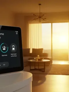 Smart home morning automation dashboard with connected devices