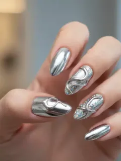 Glamouröse Nägel mit einem der neuesten Nageldesign-Trends 2026, perfekt manikürt und strahlend.