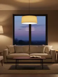 Gemütliches Wohnzimmer mit perfekt geplanten Lichtzonen und warmem Ambiente