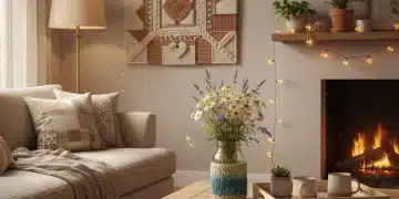 DIY-Dekoideen: Zuhause verschönern unter 30 Euro Gemütliches Wohnzimmer mit selbstgemachten DIY-Dekoideen, die Stil und Persönlichkeit unter 30 Euro vereinen.