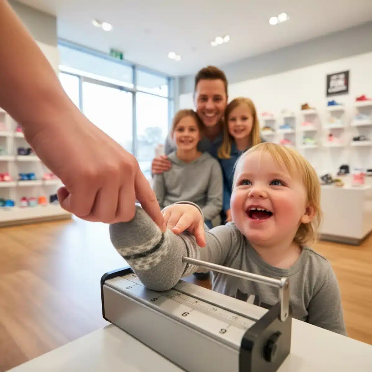 Kinderschuhmessung im Fachgeschäft für optimale Passform