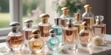 Parfüm Haltbarkeit verlängern: 5 Profi-Tricks, die wirken Eine Sammlung eleganter Parfümflaschen, die die Langlebigkeit von Düften symbolisieren.