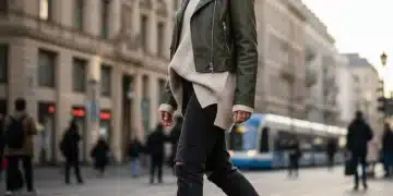 SHEIN Schuhe 2025: Top 10 Must-Haves für deutsche Kleiderschränke Stylische deutsche Frau trägt die neuesten SHEIN Schuhe aus der Kollektion 2025 auf einer belebten Straße.