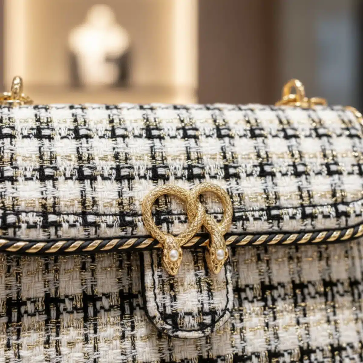 Detailaufnahme einer SHEIN Tasche: Verschluss und Textur