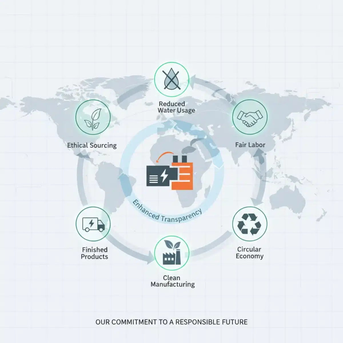 Transparente Lieferkette: Nachhaltige Praktiken und ethische Beschaffung in der Textilproduktion.