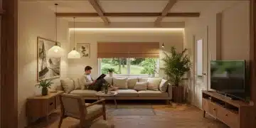 Wohnzimmer mit optimaler Raumgestaltung für mehr Wohlbefinden