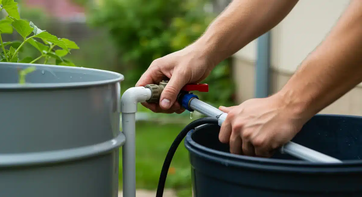 Installation eines Regenwassersammelsystems im Garten