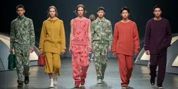 Models showcasing 2026 fashion color trends on a modern US runway