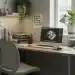 Modern home office workspace with ergonomic furniture and proper lighting