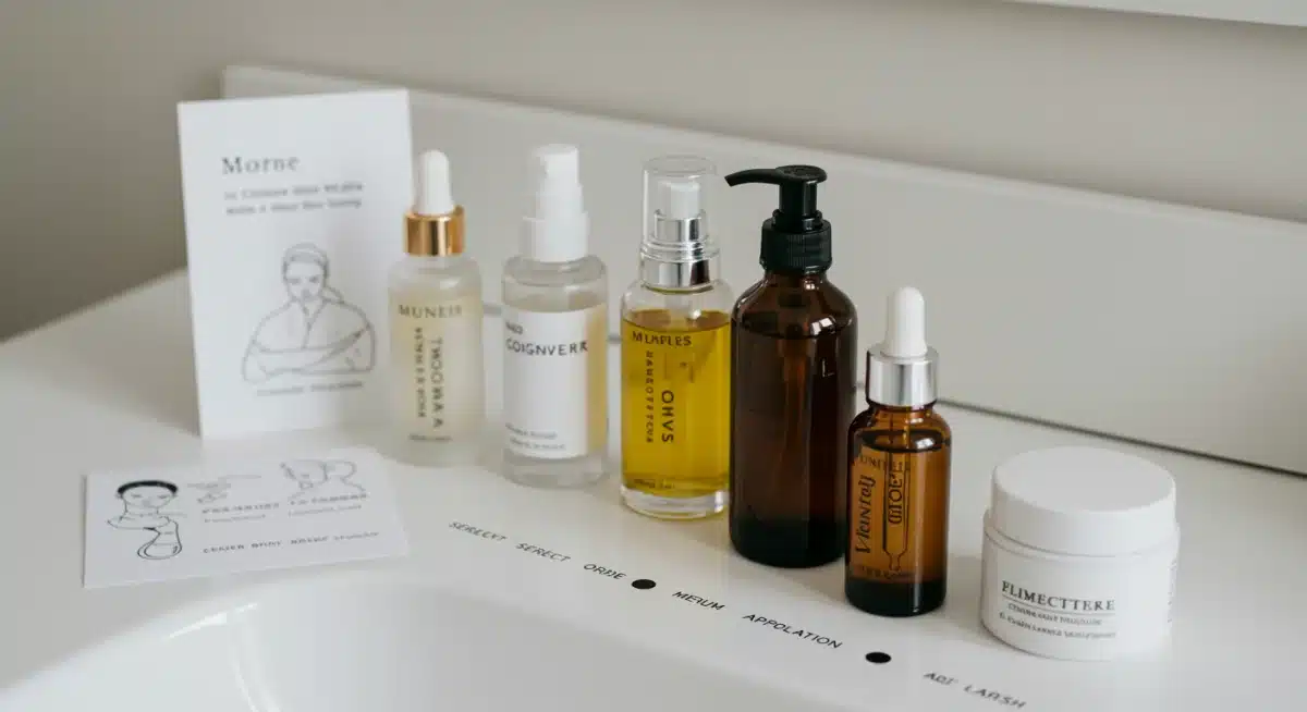 Arrangement of skincare products for effective layering sequence