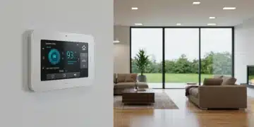 Smart home technology interior with modern devices increasing property value