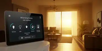 Smart home morning automation dashboard with connected devices
