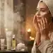 Woman applying moisturizer for winter skincare layering in the US