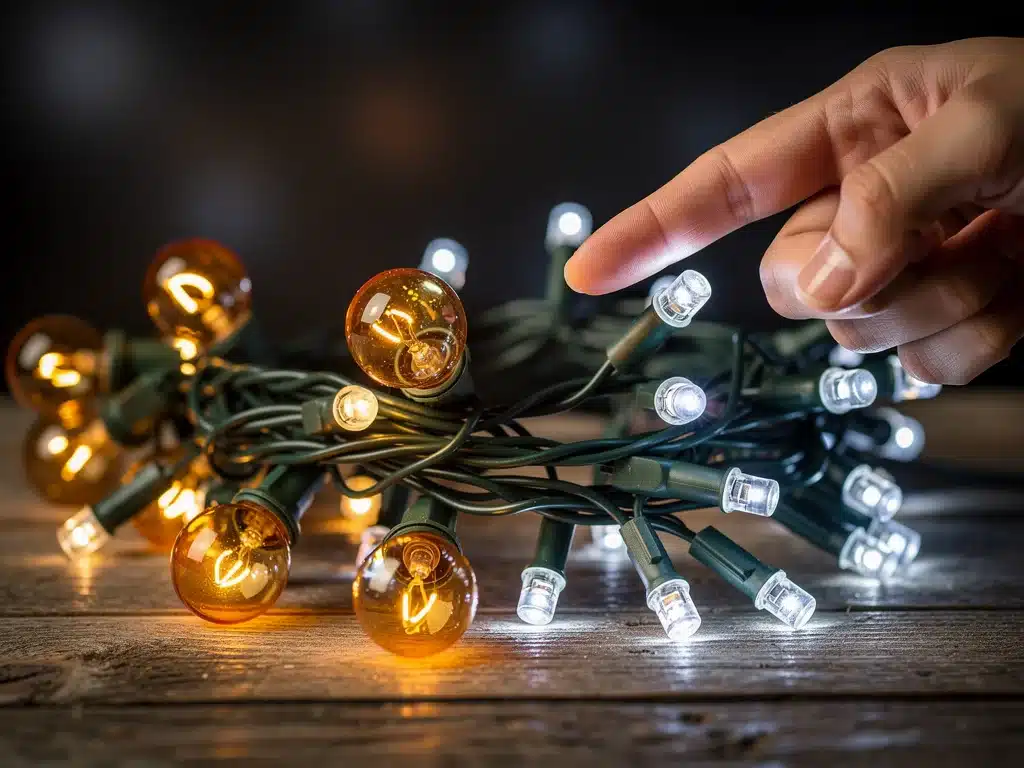 Vergleich von traditionellen Glühbirnen und modernen LED-Weihnachtsleuchten