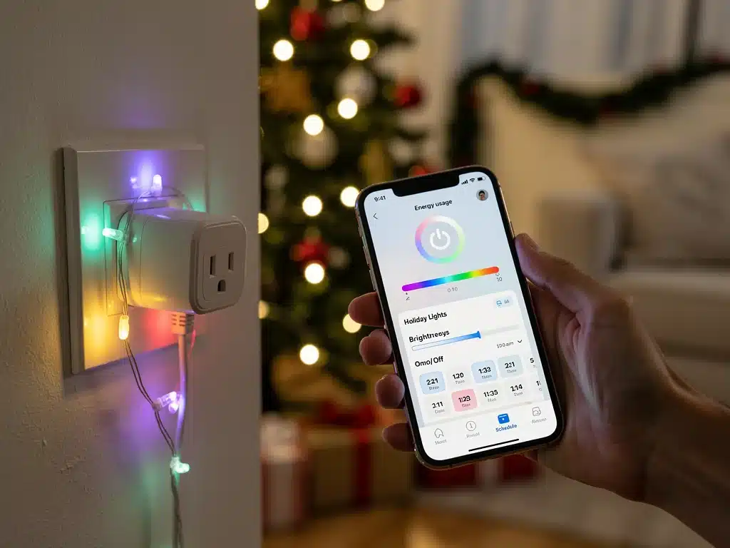 Intelligente Steckdose steuert Weihnachtsbeleuchtung über Smartphone-App