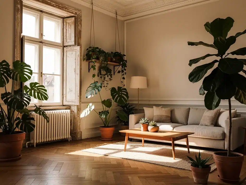 Biophiles Design im Altbau: 7 Zimmerpflanzen-Arrangements für optimales Raumklima